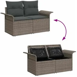 vidaXL Gartensofa Loungesofa grau