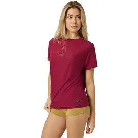 super.natural Damen Cat Yoga Loose T-Shirt (Größe M, rot)
