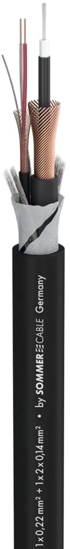 Instrumentenkabel TRICONE SYMASYM; 1 x 2 x 0,14 mm2; PVC; 11,3 x 11,3 mm; schwarz
