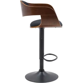 deluke Barhocker NADAN 48 x 50 x 87 cm Walnuss/Schwarz
