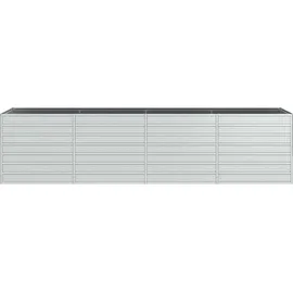 vidaXL Garten-Hochbeet verzinkter Stahl rechteckig 320 x 80 x 77 cm Silber