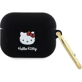 HELLO KITTY Hkap3dkhsk AirPods Pro Hülle, Schwarz/schwarz, Silikon, 3d-katzenkopf