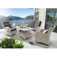 Destiny »CASA«, 2 Sessel, Tisch, inkl. Auflagen), Aluminium, Polyrattan,