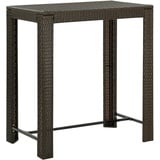 vidaXL Garten-Bartisch Braun 100x60,5x110,5 cm Poly Rattan