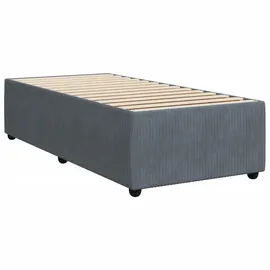 vidaXL Boxspringbett, mit Matratze Dunkelgrau 90x200 cm Samt - Grau