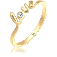 Elli DIAMONDS Ring Damen Love-Schriftzug Diamant (0.03 ct.) 585 Gelbgold