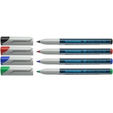 Schneider 225 M Universal-Marker (Non-Permanent, feucht abwischbar, 1,0 mm) 4er Etui schwarz/rot/blau/grün