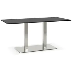 Kadima Design Designertisch, Stahlbeinen, 160x80 cm, vielseitig, robust. Schwarz