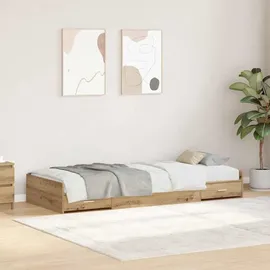 vidaXL Bettrahmen mit Kopfteil Artisan-Eiche 80 x 200 cm Holzwerkstoff