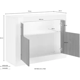 INOSIGN Sideboard »Urbino« Breite 110 cm weiß