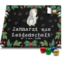 Mr. & Mrs. Panda Schoko Adventskalender Zahnarzt Leidenschaft - Schwarz - Geschenk, Kollege, Danke, Abschied, Schokoladen Adventskalender - Schwarz