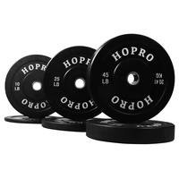 BalanceFrom HoPro Olympic Bumper Plate Hantelscheibe mit Stahlnabe, Paar oder Sets, Schwarz