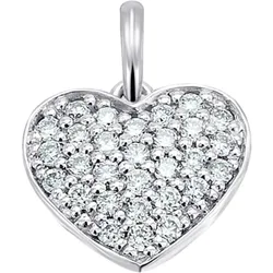 Ketten-Anhänger VIVANCE "0,10 ct Diamant Brillant Anhänger aus 585 Weißgold", silber, Schmuckanhänger, Damen, 0.10 ct mit Diamant, Weißgold 585-Diamanten, Weißgold 585, Diamanten, Damen Gold Schmuck