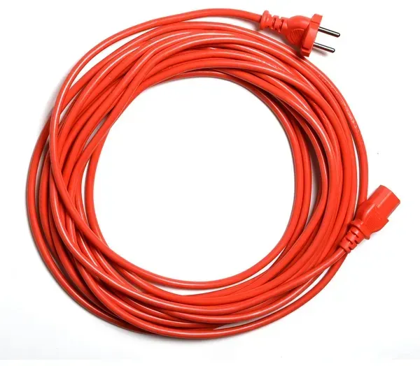 Sprintus 117133 Staubsaugerkabel 12 m rot mit Kaltgerätestecker, steckbar