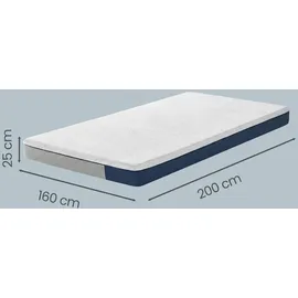 VASAGLE Gel-Memory-Schaumstoff Matratze 160 x 200 cm H3 atmungsaktiv