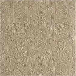 Ambiente 15 Servietten Papier 33x33cm 3-lagig - Einweg Papierservietten mit Ornamenten geprägt Hochzeit Dinner Gastronomie Party Hochzeitsservietten Taupe