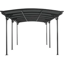 Floraworld Carport mit gewölbtem Dach 3,00 x 5,05 m anthrazit inkl. Regenrinne