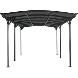 Floraworld Carport mit gewölbtem Dach 3,00 x 5,05 m anthrazit inkl. Regenrinne