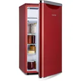 Klarstein Yummy - Kühlschrank, mit Gefrierfach, Kühlmittel: R600a, 41 dB, 1 x Gitterboden, inkl. Tropfschale, 90 L, Gefrierfach: 8 Liter, Kühlschrank: 90 L, rot