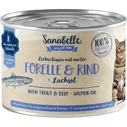 Sanabelle Adult Leckerbissen 195g Katzennassfutter 6 x 195 Gramm Forelle & Rind