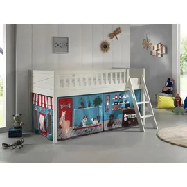 58 aufm Kessel Kinderbett Karyl 90 x 200 cm Massivholz weiß