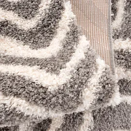 Carpet City Hochflor-Teppich CARPET CITY "Pulpy 531" Gr. 1, grau, B:120cm H:30mm L:160cm, Kunstfaser, Teppiche, Fransenteppich, besonders weich, mit Fransen, Zickzack Look