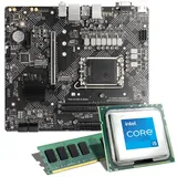 Mainboard Bundle | Intel Core i5-12400F 6x2500 MHz, MSI PRO H610M-E DDR4, 8 GB DDR4-RAM, 1x M.2 Port, 4X SATA 6Gb/s, USB 3.2 Gen1 | Tuning Kit | CSL PC Aufrüstkit