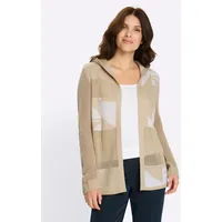 Sieh an! Ajourstrickjacke in sand-ecru-gemustert | Gr.: 56