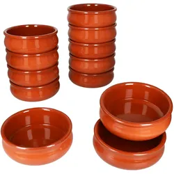12x BERLIN Cazuela Schale bauchig Ø18,5cm Tonware Gr.L mediterran Antipasti