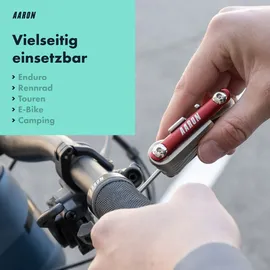 Aaron Tool 20 in 1 Multitool - Fahrrad Multifunktionswerkzeug - Rot