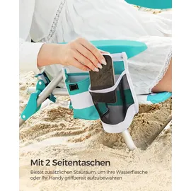 Songmics Campingstuhl Faltbar Grün/Weiß