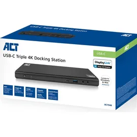Act USB-C Triple 4K Dockingstation + USB Hub, Schwarz