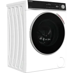 Sharp ES-NFB714CWA-DE Frontlader-Waschmaschine, 7 kg, 1400 U/Min., 15 Programme, Kurzprogramm, Dampf-Zusatzfunktion, Invertermotor, AquaStop, Weiß