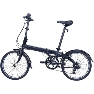 Dahon Route Klappfahrrad Erwachsene 20 Zoll Faltrad mit 7 Gang Schaltung, Leichter Aluminiumrahmen, Faltbares Citybike für Pendler und Reisen Schwarz