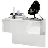 Vladon Nachttisch, Weiß Hochglanz, Holzwerkstoff, 60x46x35 cm, Schlafzimmer, Nachttische