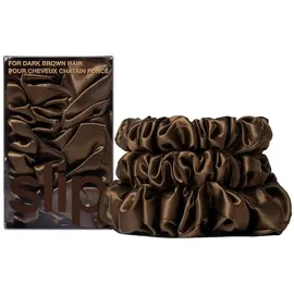 Slip Pure Silk Back To Basics Assorted Scrunchies - Dark Brown Haargummis Braun