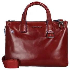 Piquadro Blue Square Shopper Tasche Leder 38 cm Laptopfach mit Dehnfalte rot