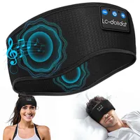 LC-dolida Schlafkopfhörer Bluetooth 5.4, Schlaf Stirnband Kopfhörer Headband Schlafmaske, Sportskopfhörer Musik schlafen Stirnband für Sport Training, Joggen, Yoga, Reisen