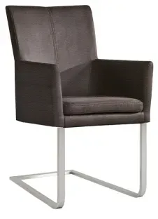 Niehoff Colorado Schwingstuhl Edelstahl flach, Microfaser Atlantis anthrazit