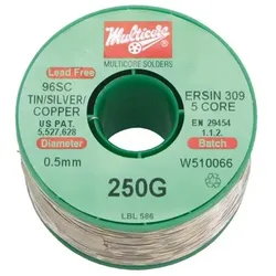 Lötdraht, bleifrei, Multicore Typ 309, 0,7mm, 500g