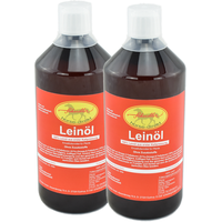 100% Leinöl 2 x 1 Liter frisches Speiseleinöl für Pferde, Hunde, Katzen, Barfen