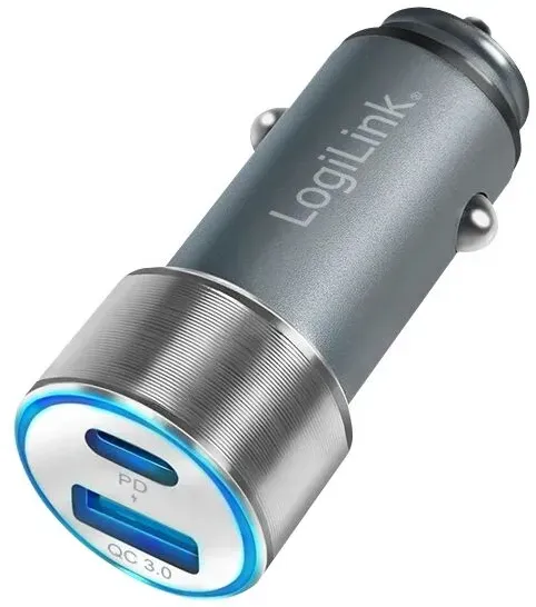 LogiLink PA0252 Ladegerät für Mobilgeräte Universal Grau Zigarettenanzünder Schnellladung Auto