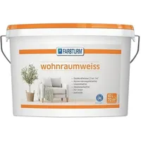 10 L. Wandfarbe Weiss matt Wohnraumweiss gute Deckkraft für ca. 70 m2 Farbturm