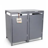 Albatros Mülltonnenbox 2er Hauswandversion 136 x 118,5 x 80 cm grau