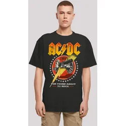 T-Shirt F4NT4STIC "ACDC Rock Band Shirt For Those About To Rock 1981", Herren, Gr. 3XL, schwarz, Obermaterial: 100% Baumwolle, casual, oversize, Rundhals, Kurzarm ohne Bündchen, Shirts, Print