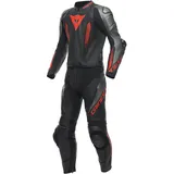 Dainese Laguna Seca 5 2-Teiler Motorrad Lederkombi, schwarz/grau/rot, 52