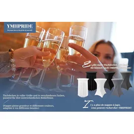 luxuskollektion 6er-Set Weiße Stretch Stehtisch Husse für Bistrotisch