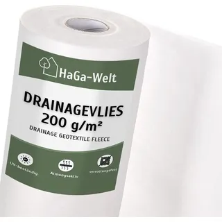 Haga Drainagevlies 200g/m2 in 2m Breite (Meterware) Filtervlies Trennvlies