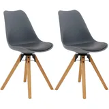 IDIMEX Esszimmerstuhl Bolivia im Retro Design, Küchenstuhl Essstuhl Polsterstuhl, drehbar, im 2er Set, Kunstleder in grau