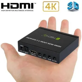 TECHLY HDMI Audio-Extractor LPCM 7,1 4K UHD 3D Schwarz
